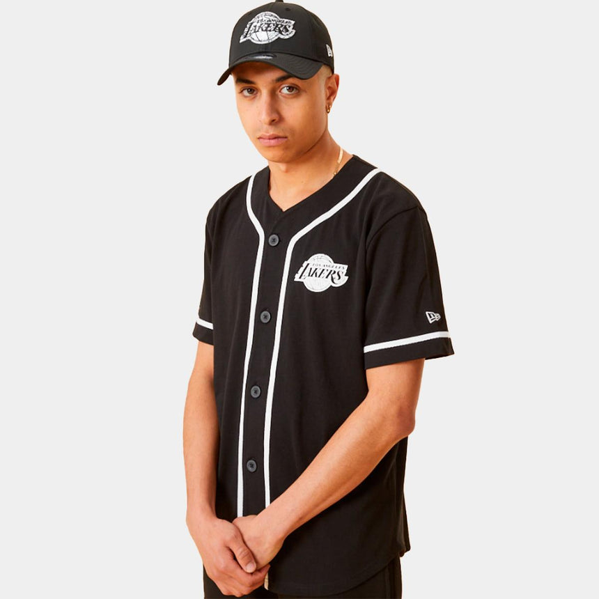 New Era Distressed Logo Button Up Tee Loslak