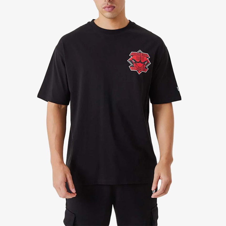 New Era Camiseta Chicago Bulls Nba Championship Oversized Negro