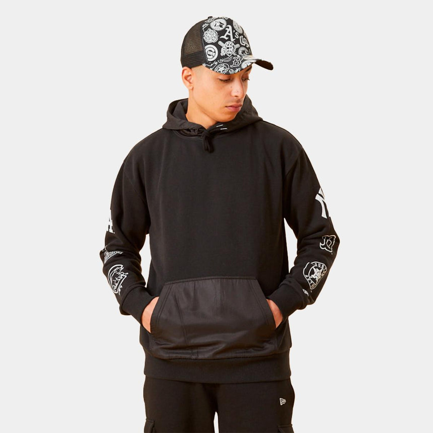 New Era Distressed Sleeve Print Hoody Mlbmul