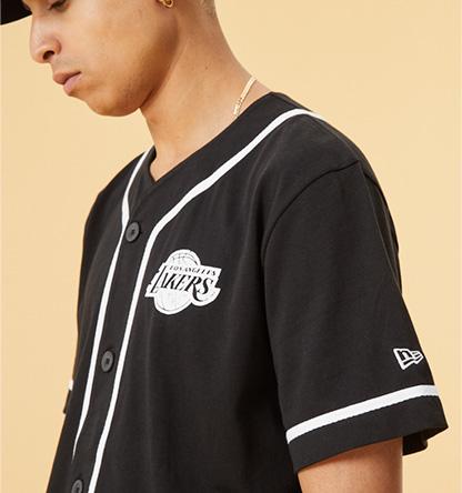 New Era Distressed Logo Button Up Tee Loslak