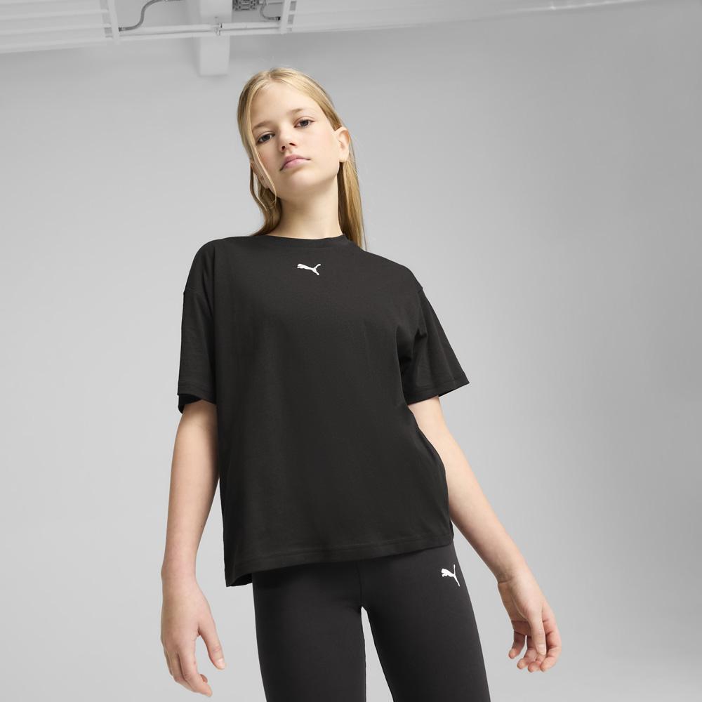 Puma Camiseta De Corte Rectangular Essentials Juvenil
