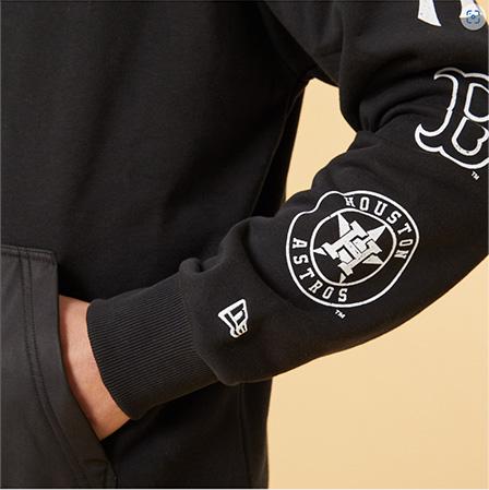 New Era Distressed Sleeve Print Hoody Mlbmul