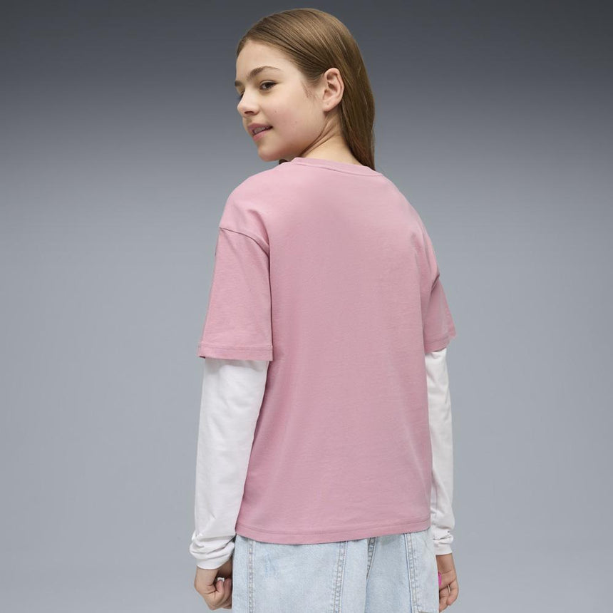 Puma Camiseta De Corte Rectangular Essentials Juvenil