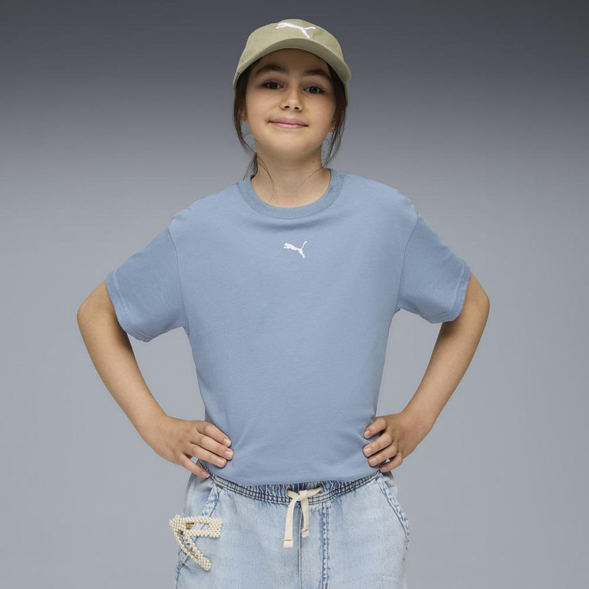 Puma Camiseta De Corte Rectangular Essentials Juvenil
