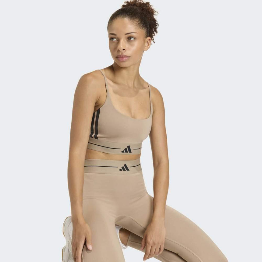 adidas Sujetador De Sujeción Ligera Hyperglam 3-Stripes