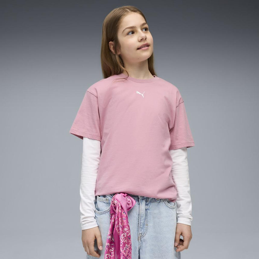 Puma Camiseta De Corte Rectangular Essentials Juvenil