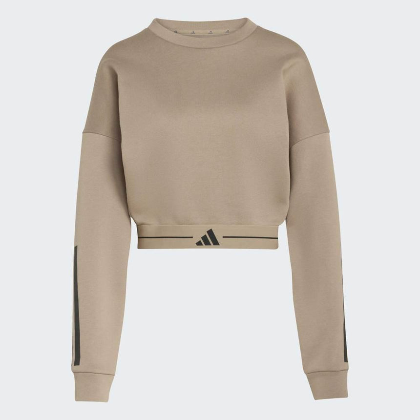 adidas Sudadera Hyperglam 3-Stripes Cropped Crewneck